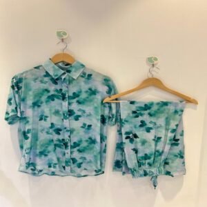 Ladies SS Cord Set With High Quality Digital Print Non Iron Fabric.