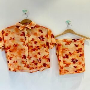 Ladies SS Cord Set With High Quality Digital Print Non Iron Fabric.